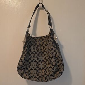 Coach Black Patterned Shoulder Bag
